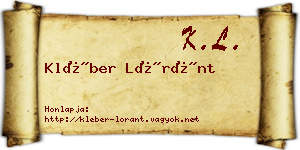 Kléber Lóránt névjegykártya